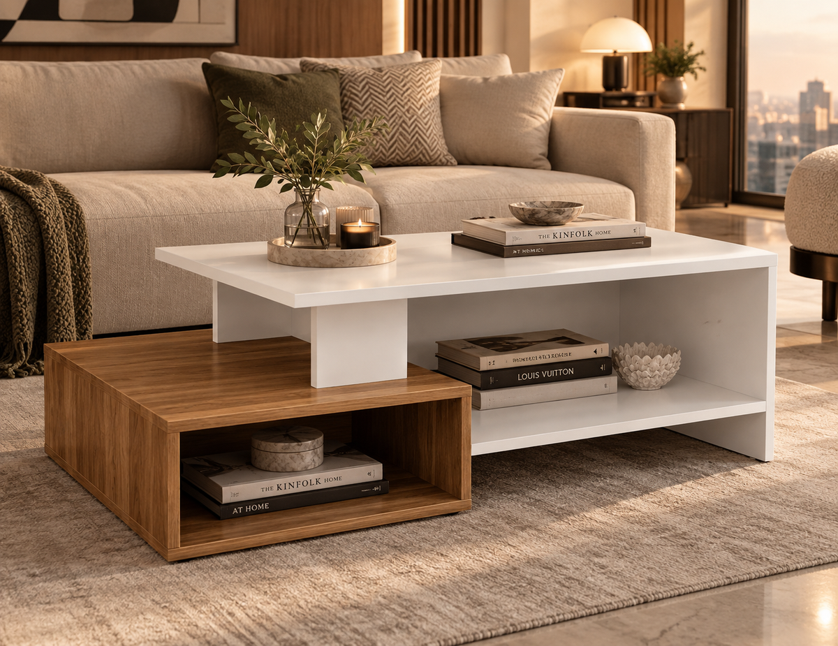 Rina Spanish Wood Coffee Table  100 × 50 × 40 cm