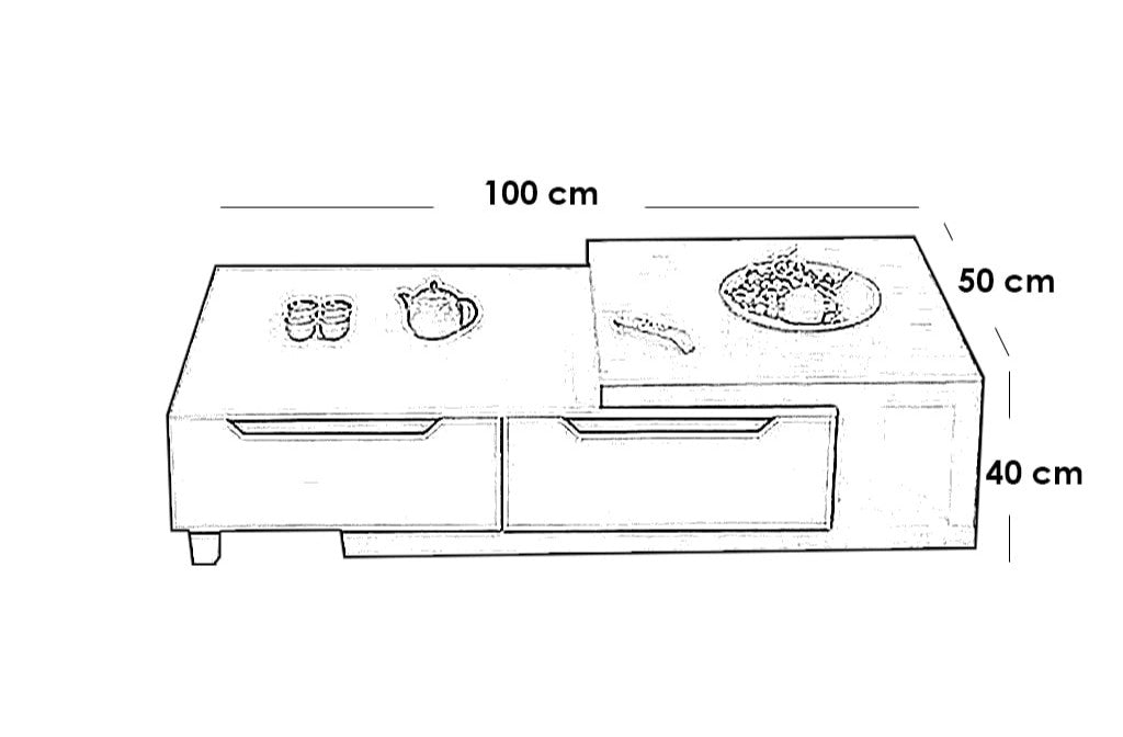 2-Piece TV Unit & Coffee Table Set | White & Beige