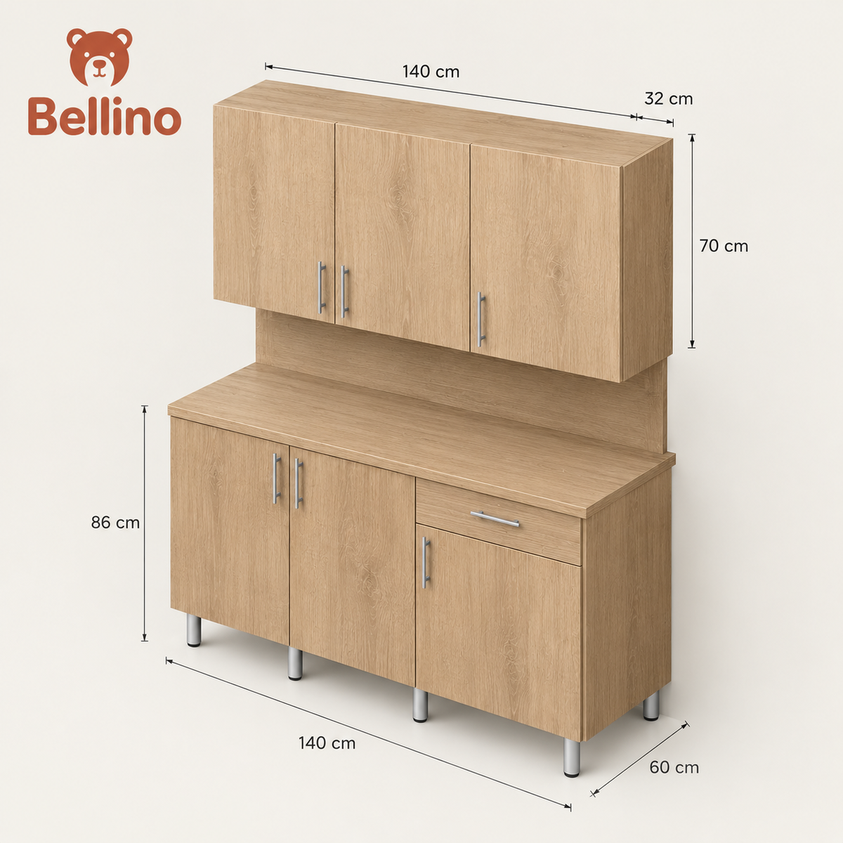 Bellino Cairo Kitchen – 140 cm