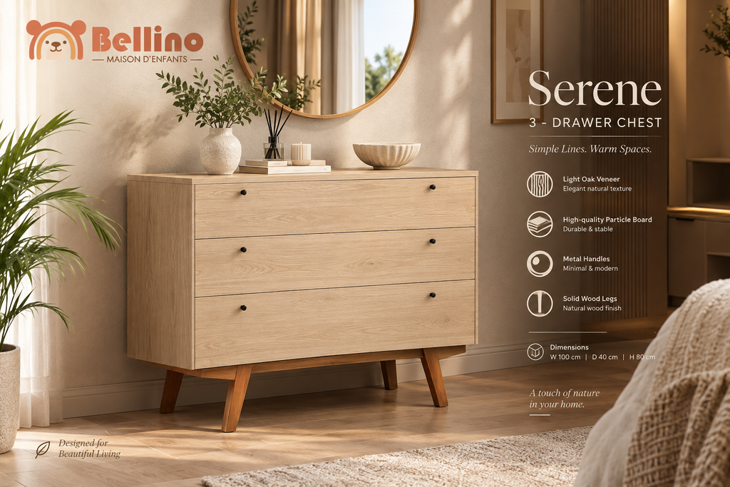 Serene 3-Drawer Unit – 80 cm