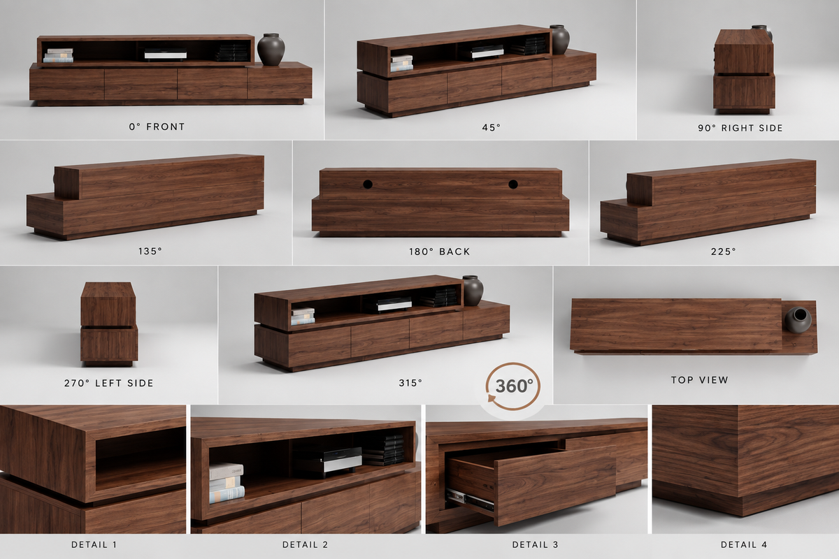 Walnut Line TV Unit 200 CM