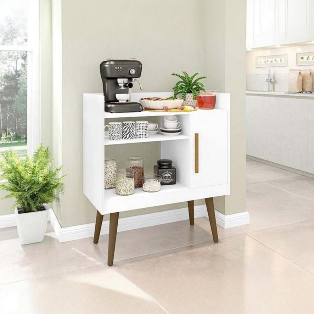 Modern Coffee Corner – White or Light Brown – 80 × 80 × 30 cm