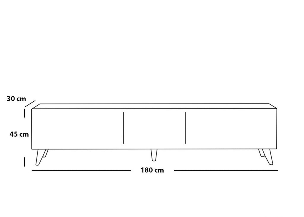 White & Beige MDF TV Unit – 180 cm