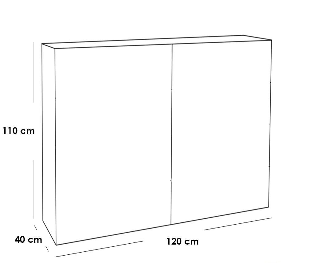 MDF Shoe Cabinet – 8 Shelves, Brown & White | 110 × 120 × 40 cm