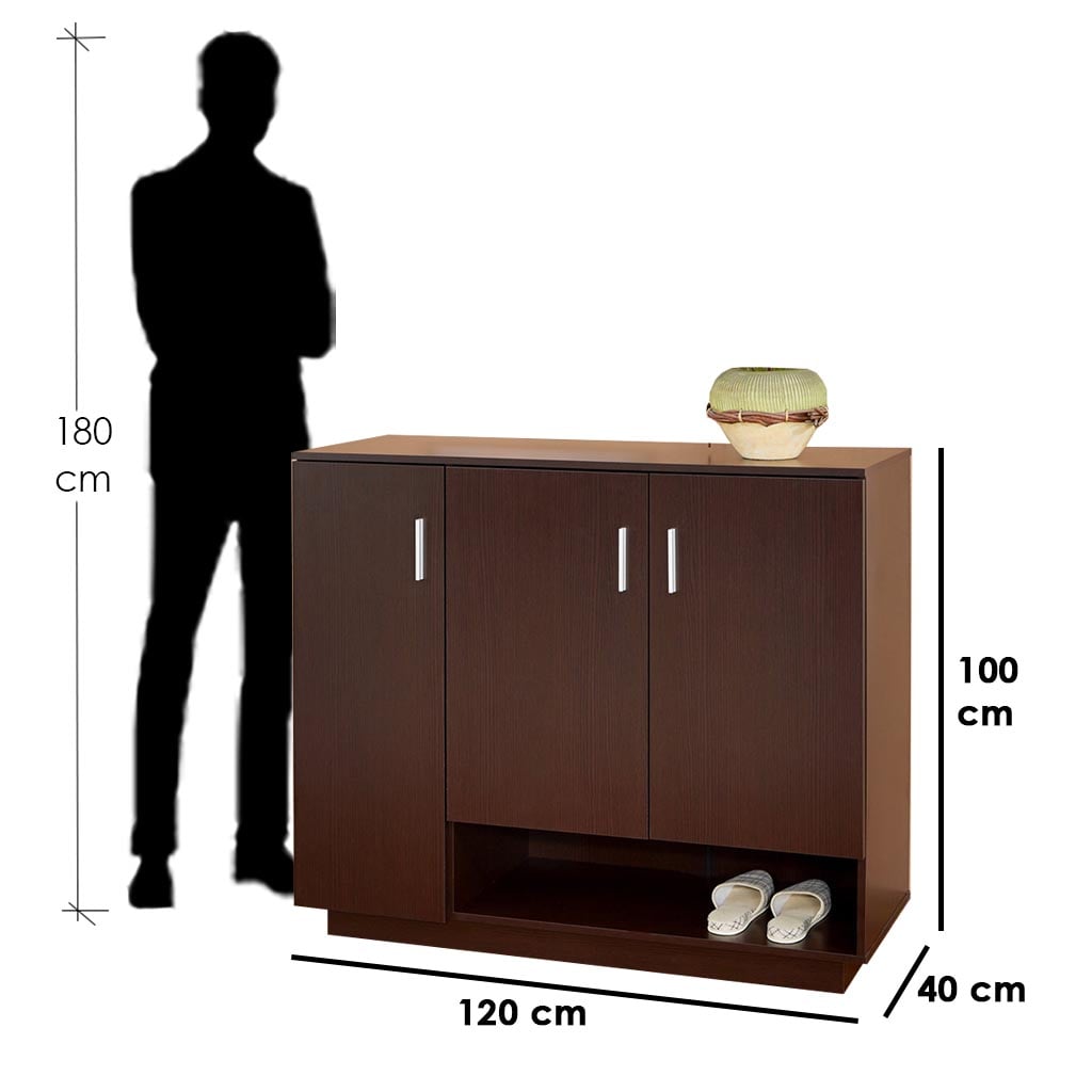 Modern 4-Door Shoe Cabinet – 100 × 100 × 40 cm
